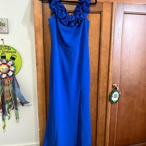 Elegant Blue Sleeveless Dress
